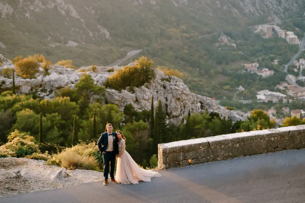 Drone Wedding Videography Bride & Groom Posing